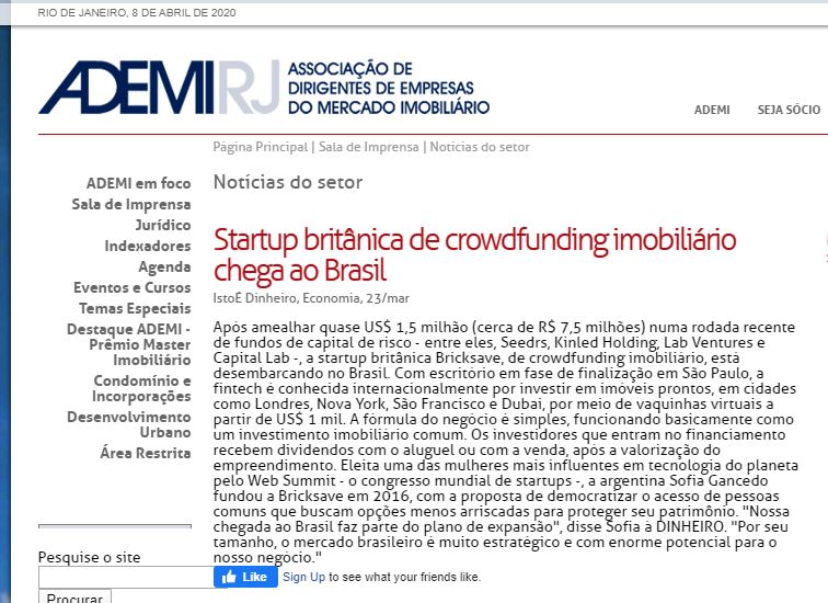 Crowdfunding inmobiliario británico llega a Brazil