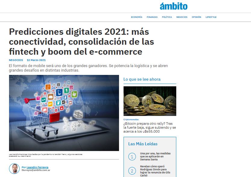 Predicciones digitales 2021: más conectividad, consolidación de las fintech y boom del e-commerce