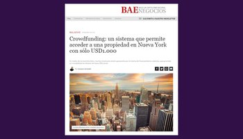 Crowdfunding: un sistema que permite acceder a una propiedad en Nueva York con sólo USD1.000