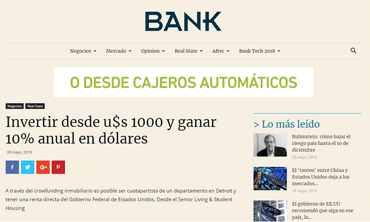 Bank Magazine: Invertir desde u$s 1000 y ganar 10% anual en dólares