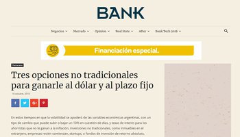 "Tres opciones no tradicionales para ganarle al dólar y al plazo fijo" - Bricksave en Bank Magazine