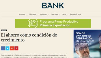 Bricksave en Bank Magazine: "El ahorro como condición de crecimiento"