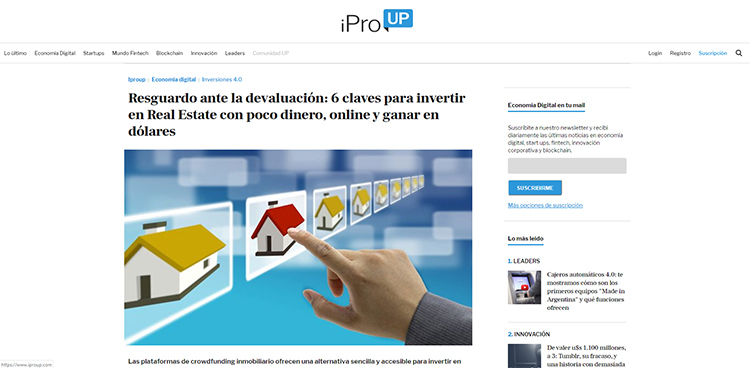 Salvaguarda contra a desvalorização: 6 chaves para investir em imóveis com pouco dinheiro, online e ganhar em dólares