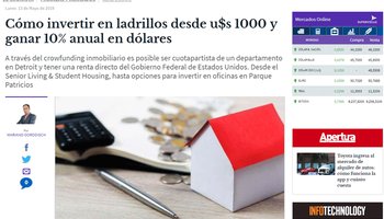 El Cronista: Cómo invertir en ladrillos desde u$s 1000 y ganar 10% anual en dólares