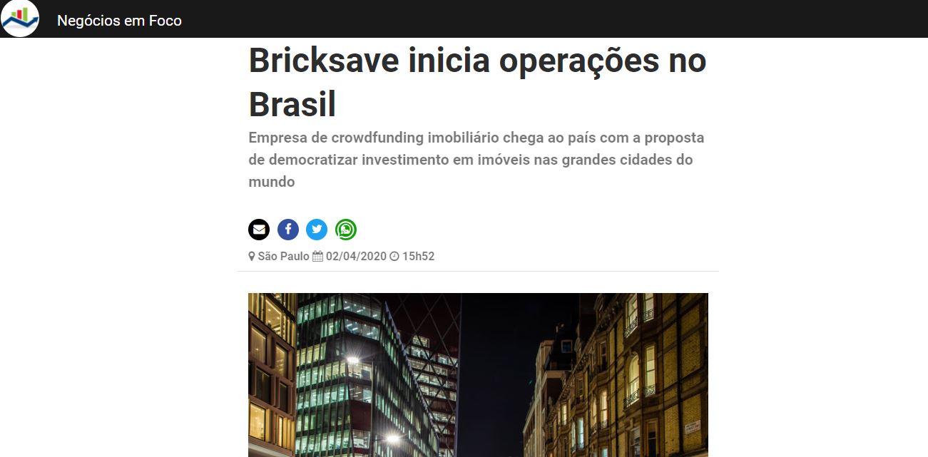 Bricksave se expande a tierras brasileñas