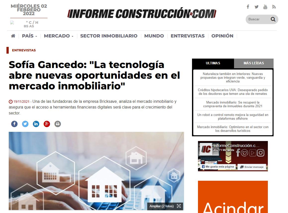 Bricksave : "La tecnología abre nuevas oportunidades en el mercado inmobiliario"