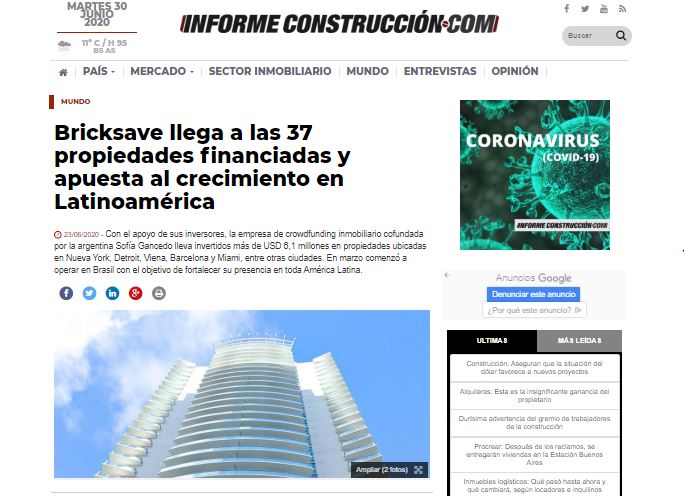 Bricksave llega a las 37 propiedades financiadas y apuesta al crecimiento en Latinoamérica