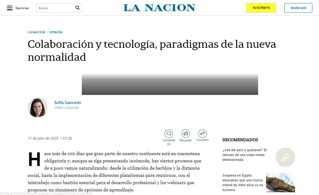 Colaboración y tecnología, paradigmas de la nueva normalidad