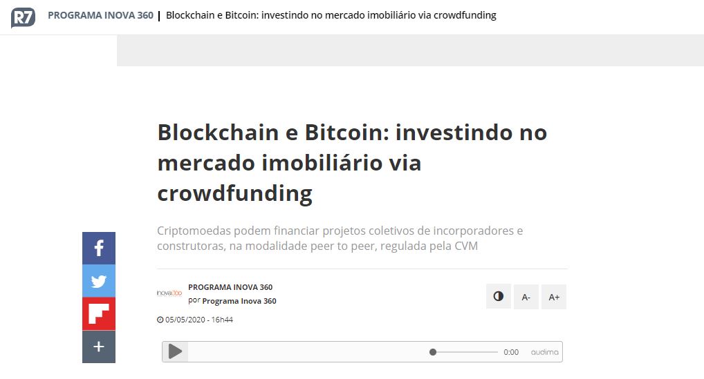 Blockchain and Bitcoin: investing in real estate via crowdfunding