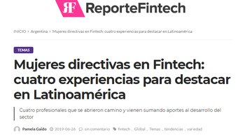 Sofia Gancedo fue entrevistada por Reporte Fintech como una de las pocas mujeres directoras de Fintech en Latinoamerica