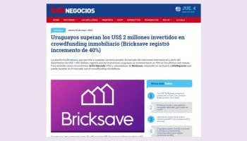 Uruguaios ultrapassam US$ 2 milhões investidos em crowdfunding imobiliário (Bricksave registrou aumento de 40%)