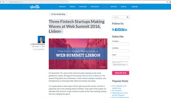 Three Fintech Startups Making Waves at Web Summit 2016, Lisbon