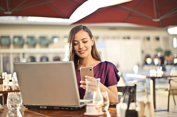 woman with a laptop