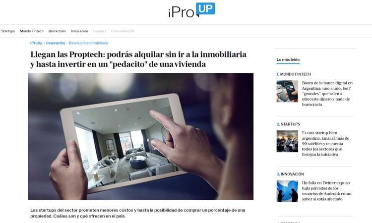 iProUp: "La tecnología democratiza el acceso a la inversión inmobiliaria"