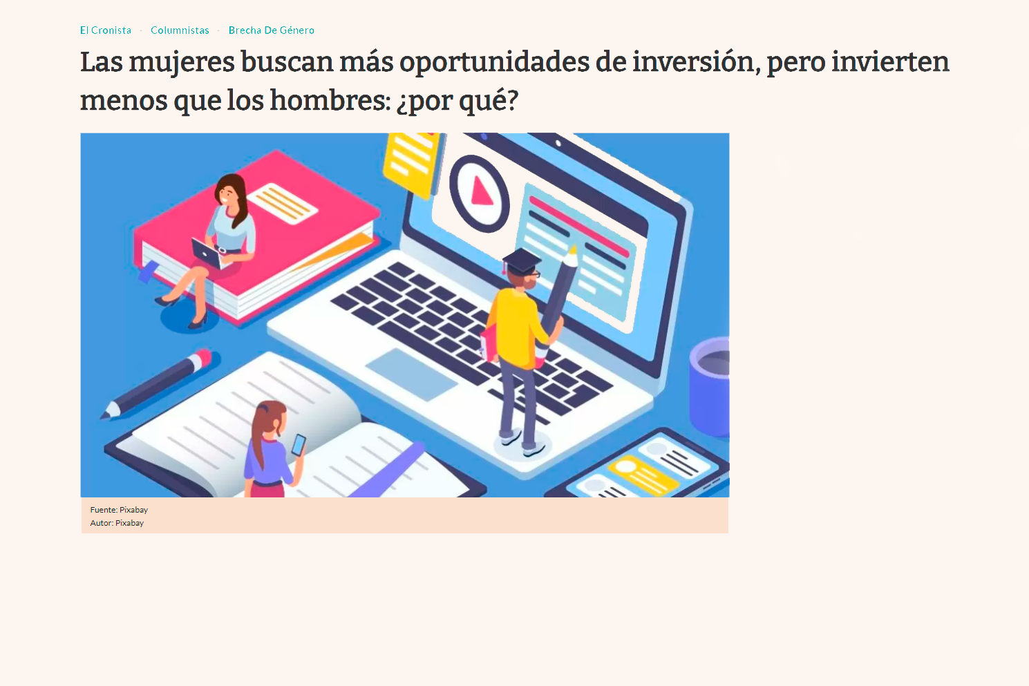 El Cronista: Las mujeres buscan más oportunidades de inversión, pero invierten menos que los hombres: ¿por qué?